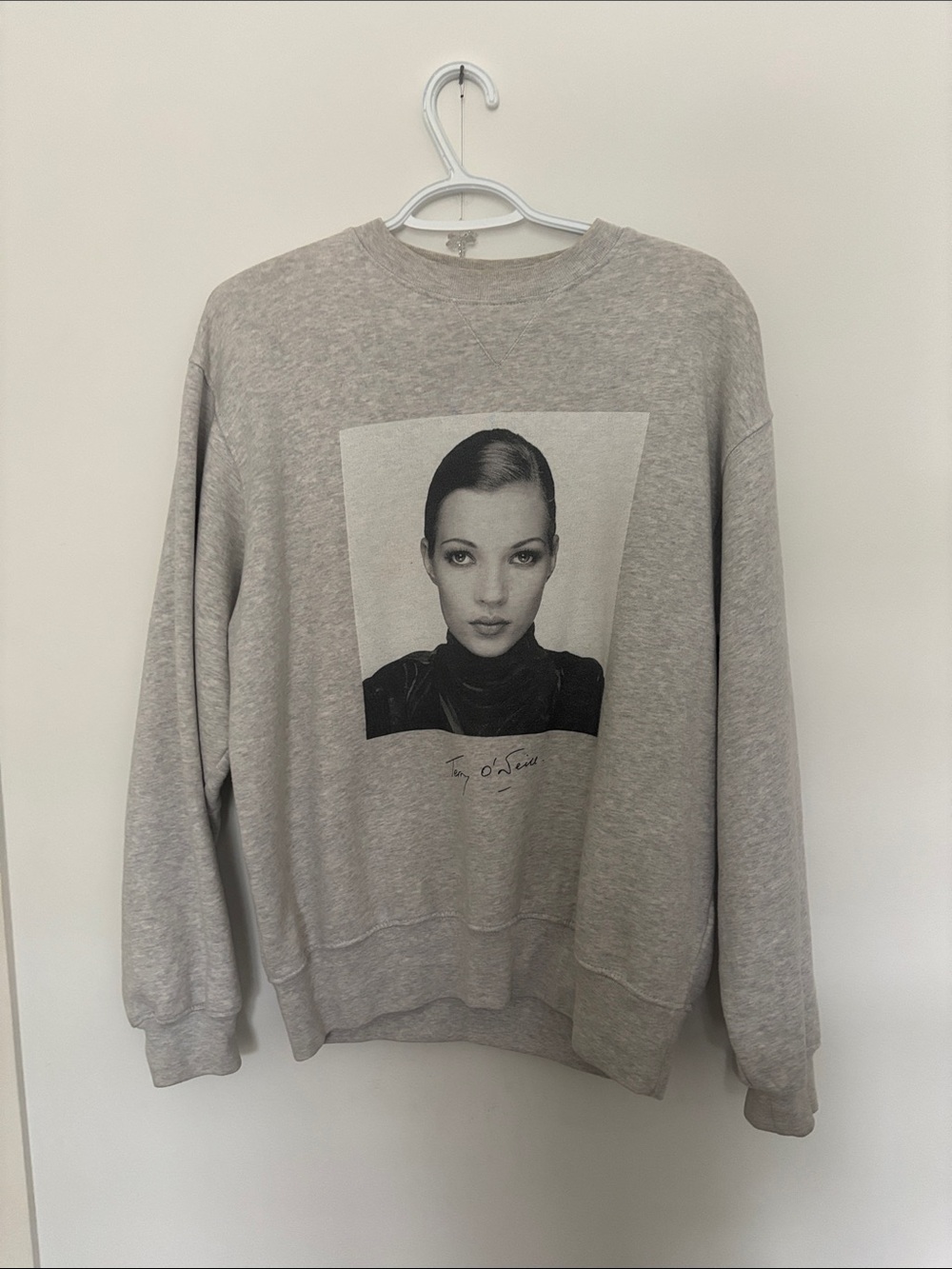 Anine Bing Neutral Gray Crewneck Top